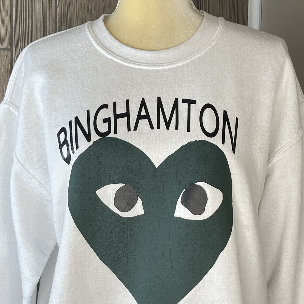 Women Cropped Sweater Crew Neck Size M white off ivory - Picture 12 of 13